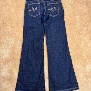 Vintage Vigoss Jeans Flap Pocket Embroidered Flare Bootcut Women's 1/2 26 x 32.5